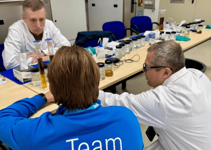 Campus participants being taught on chemistry
