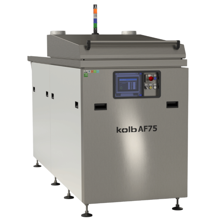 Schrägsicht der kolb AF75 vollautomatischen Luft-Tauch-Großreinigungsanlage für die Wartungsreinigung