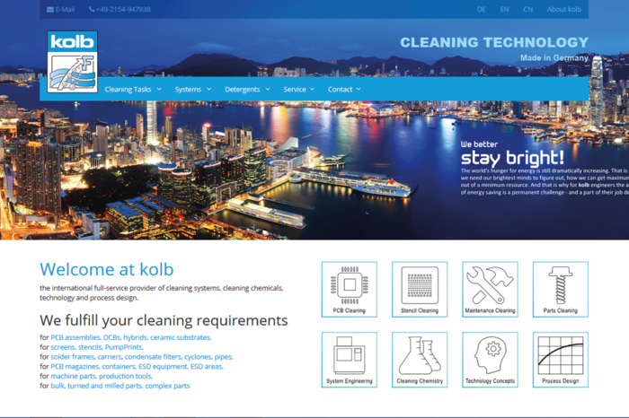 Screenshot of our kolb website launched in 2014