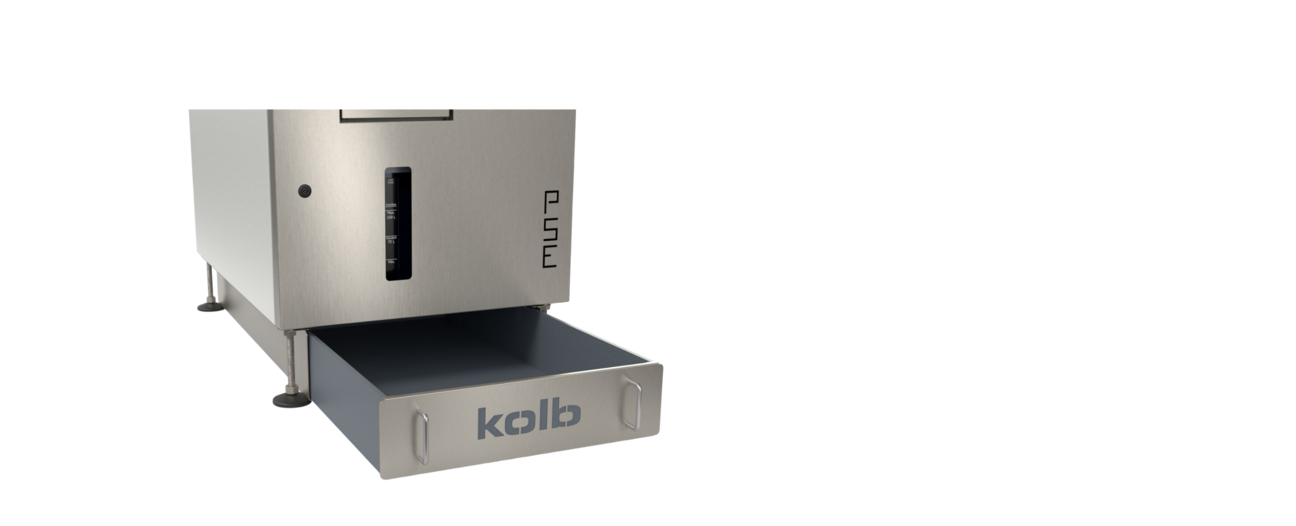 Partial view of a kolb PSE cleaning system with a kolb storage reservoir pulled out